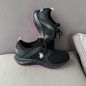 U.S. Polo Assn. Women's Black and Pink Athletic Shoes